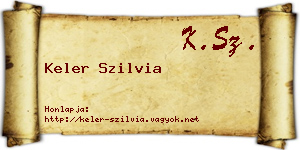 Keler Szilvia névjegykártya