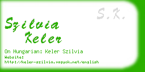szilvia keler business card